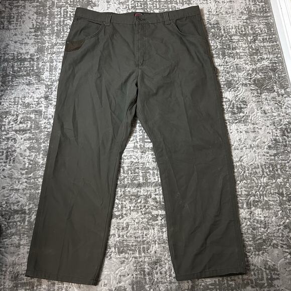Wrangler Workwear utility pants men's 42 x 30 khaki green heavy duty outdoor NEW - Picture 1 of 13